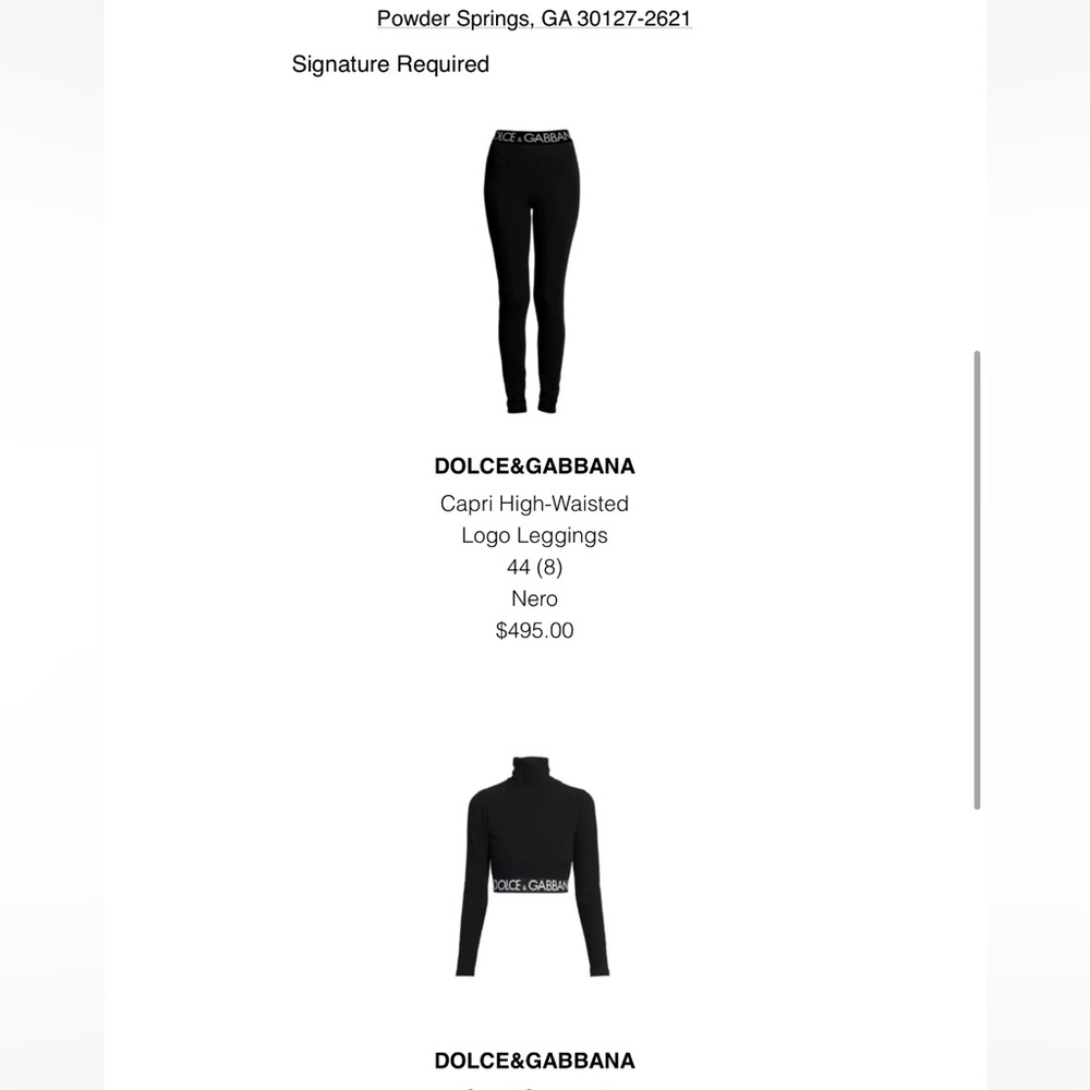 Dolce & Gabbana High Waisted Logo Leggings and Cropped Turtleneck Top